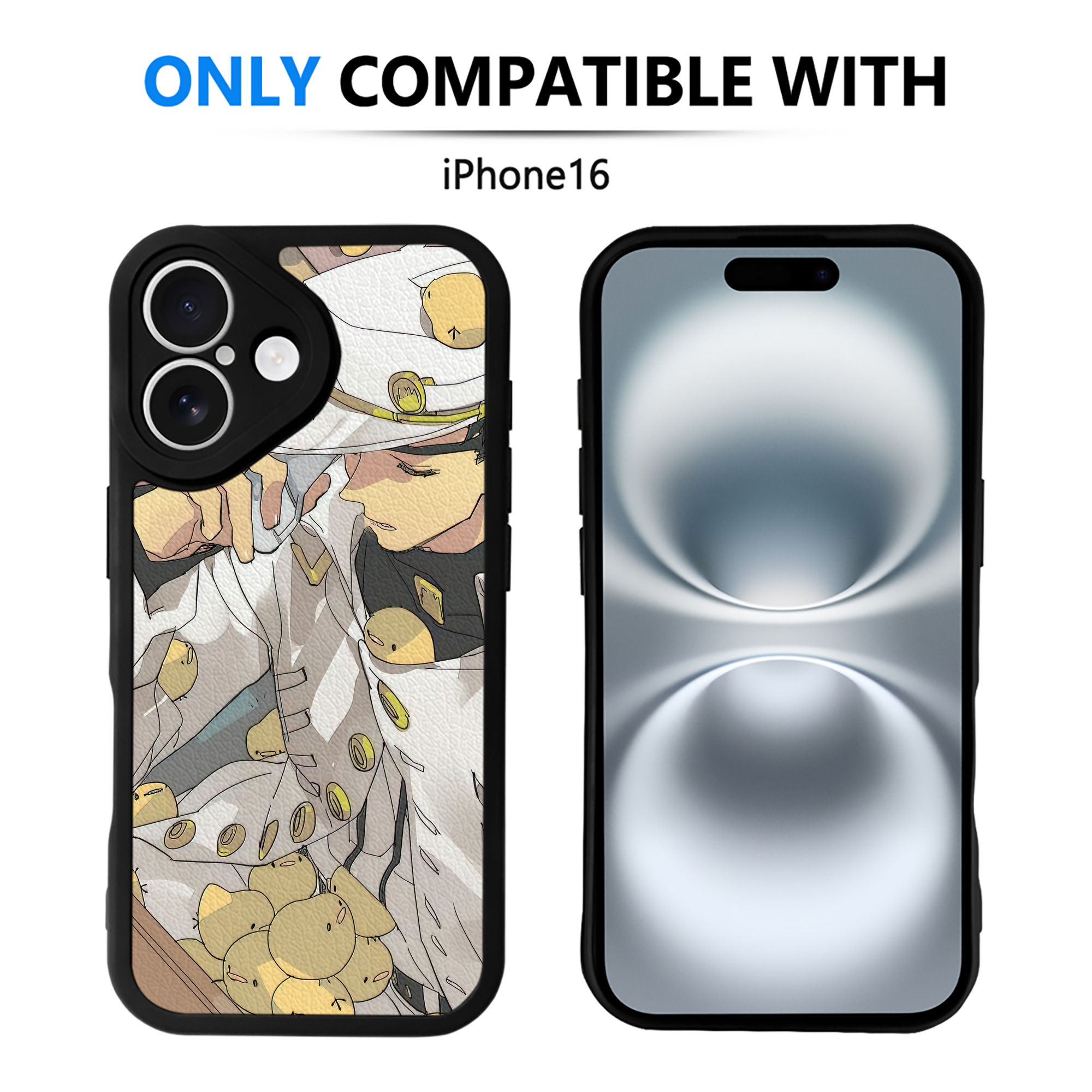 （画像用） ジョジョの奇妙な冒険 JoJo's Bizarre Adventure 【iPhone 16シリーズ対応】シリコンスマホケース（レザー調） 材質：シリコン